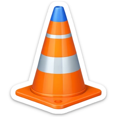 Warning Cone blue sticker