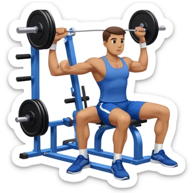 back view of man with blue shorts doing seated cable-rows machine exercise sticker