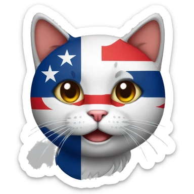 cat with the Chilean flag sticker