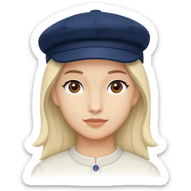 a floating Navy blue Brixton fiddler cap hat sticker