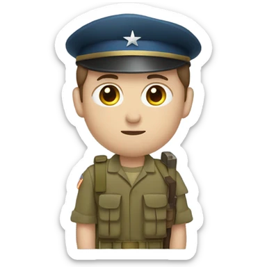 Army soldier holding a bible up. No hat. Brown hair blue eyes sticker