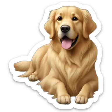 golden retriver sayin i love you sticker