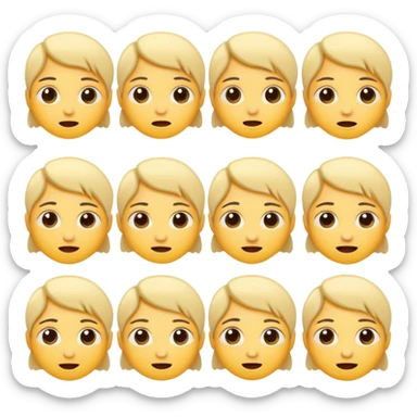 Cute human with different emotions sticker