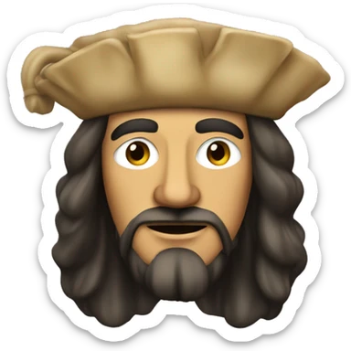 christopher columbus with a lion's face sticker