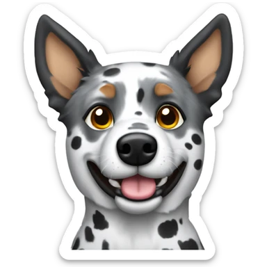 Grey spotted heeler dog sticker