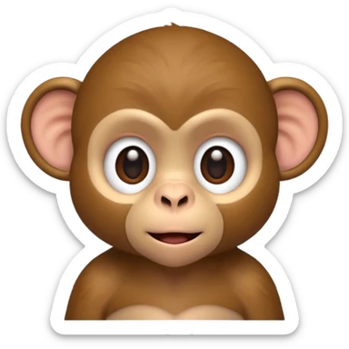 monkey cupping ear sticker