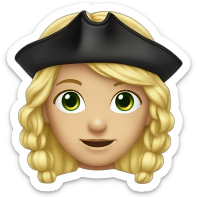 Female kid pirate, green eyed, blonde hait sticker