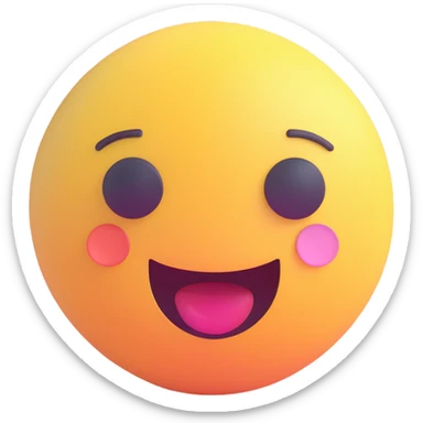 Make the palette more rounded and the brush more precise, maintaining the 3D emoji style with pastel colors and plastic effect, no text. sticker