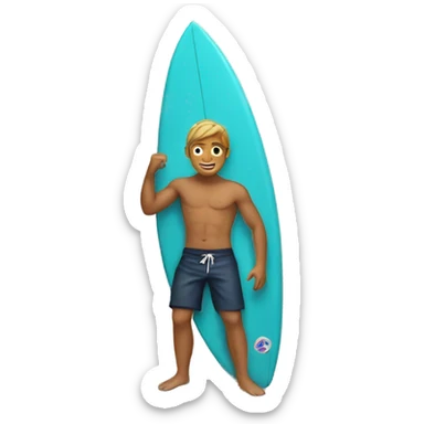 a boy in a surfer sticker