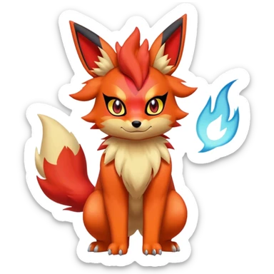  Quilava-Litten-Flareon-Digimon-hybrid full body sticker