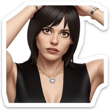girl in jewelry pose sticker
