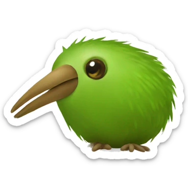 kiwi bird in the shape of a kiwi fruit sticker