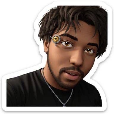 handsome male portrait with jewelry sticker