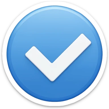 Blue circle  with a whitw check mark in the cenfer  sticker