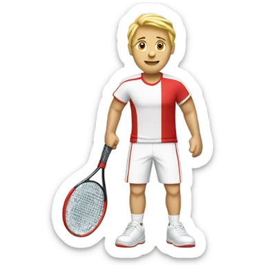 joueur de tennis blond (homme) qui tiens une seule raquette de tennis rouge sticker