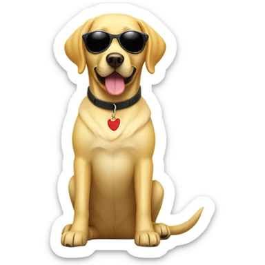 Yellow Labrador wearing sunglasses  sticker