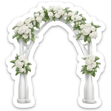 White wedding arch sticker