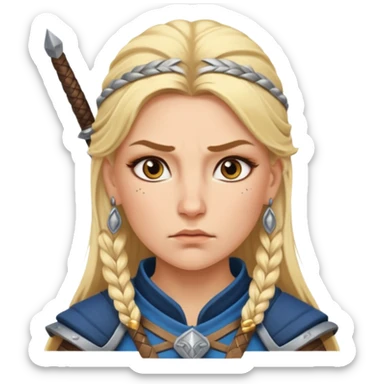 ESO female nordic warrior with lashes and earrings sticker