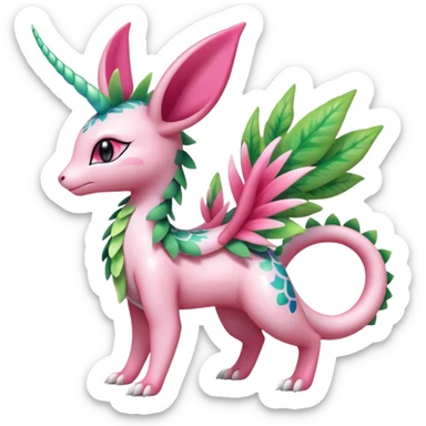 Shiny Exotic Flygon-Sylveon-Shaymin-Meganium-Hybrid-Creature sticker
