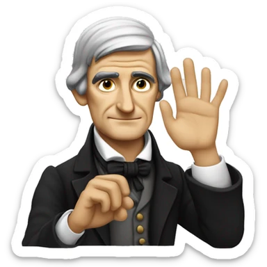Ralph Waldo Emerson with his hand sustaining something sticker