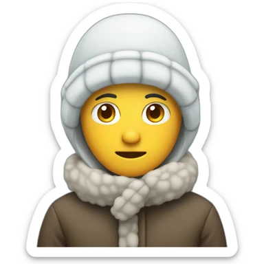 person who is cold with snow  sticker