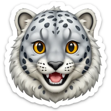 Snow leopard with teeth  sticker