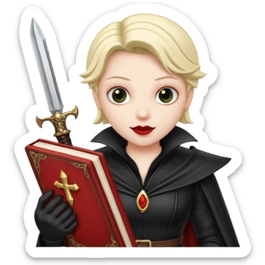 saint scarlet villain with of dagger of the damned sticker