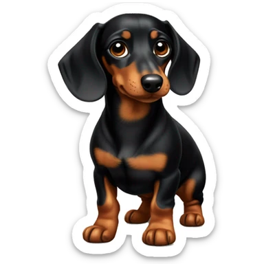 Black and tan mini Dachshund sticker