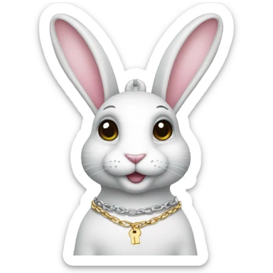 Rabbit with a key necklace  sticker