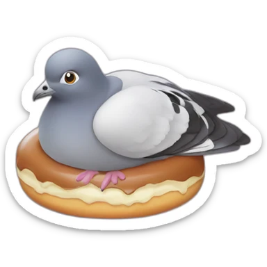 informal pigeon donut sticker