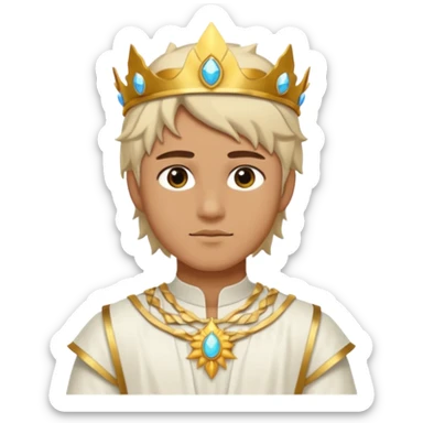 Sun Prince – sun circlet + white tunic sticker