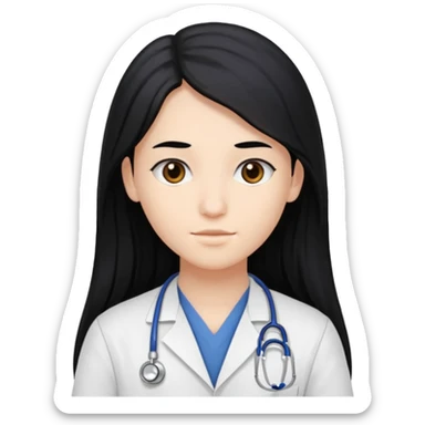second year of medicine, but avatar with long black hair sticker