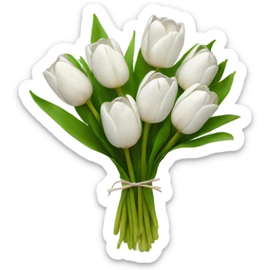 White tulip bouquet  sticker