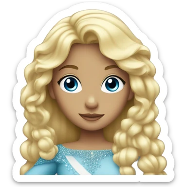 Princesse with blonde hair and blue eyes sticker