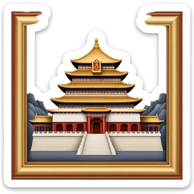 Cinematic Realistic Imperial City of Hu·∫ø Landmark Emoji, showcasing historic palaces and temples rendered with intricate textures and regal, soft lighting. sticker