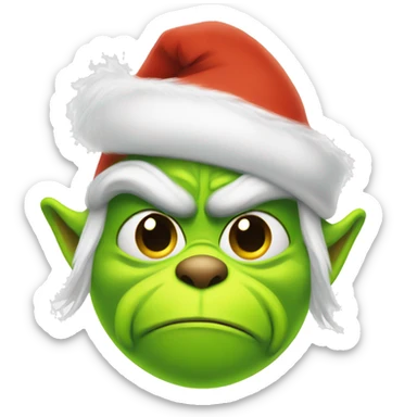 Grinch face in Santa outfit  sticker