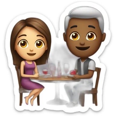 Couple on a date night sticker