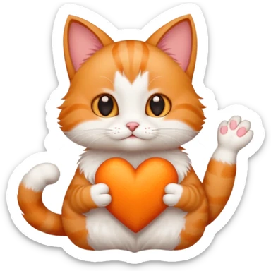 котик який робить сердечко своїми лапками sticker