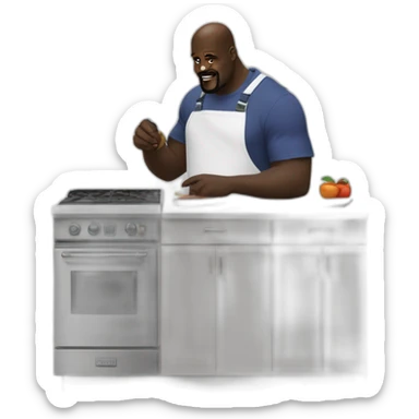 Shaquille o’neal installing kitchen sticker