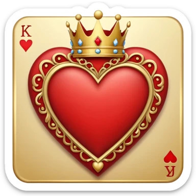 King of Hearts solitary  with out the card only the symbols sticker