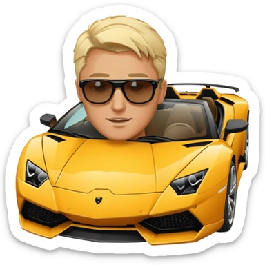 Blonde guy in lambo  sticker