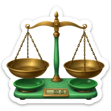 ,ancient Scales with Green Pans, sticker