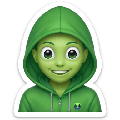 a portrait of aliens wear hoodies sticker