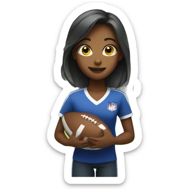 A Girl with a Football in a Stadium  sticker