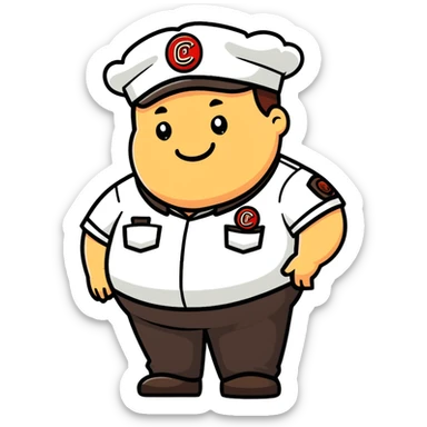 fat chipotle worker cartoon sticker sticker
