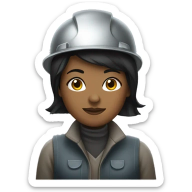 black haired woman welder sticker