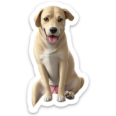 dog's tongue by the window sticker