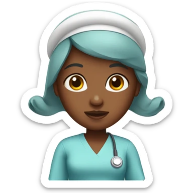 Nursing girl with brown skin sticker