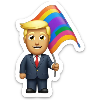 Trump with gay flag sticker