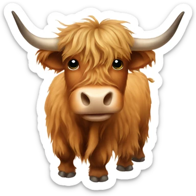 Longhorn highland cow sticker